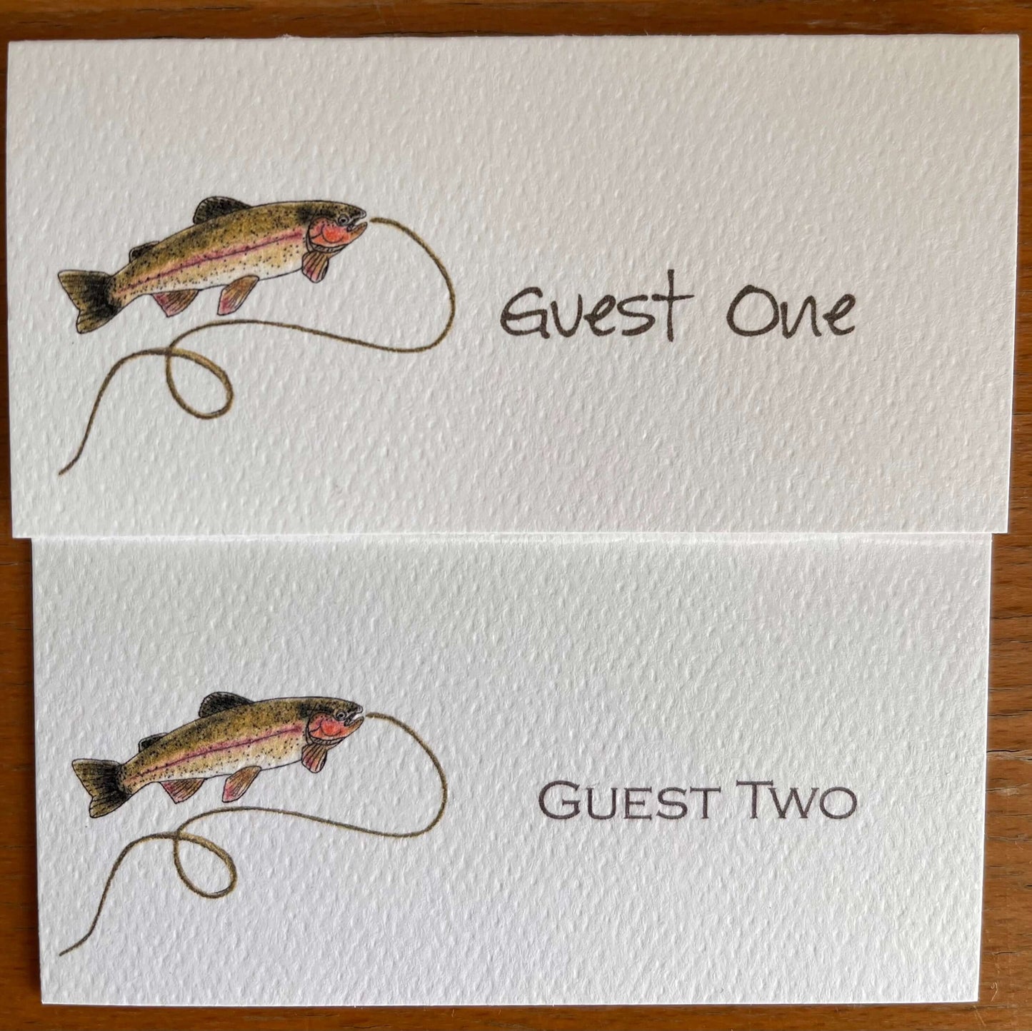 Rainbow Trout Tented Name Place Cards