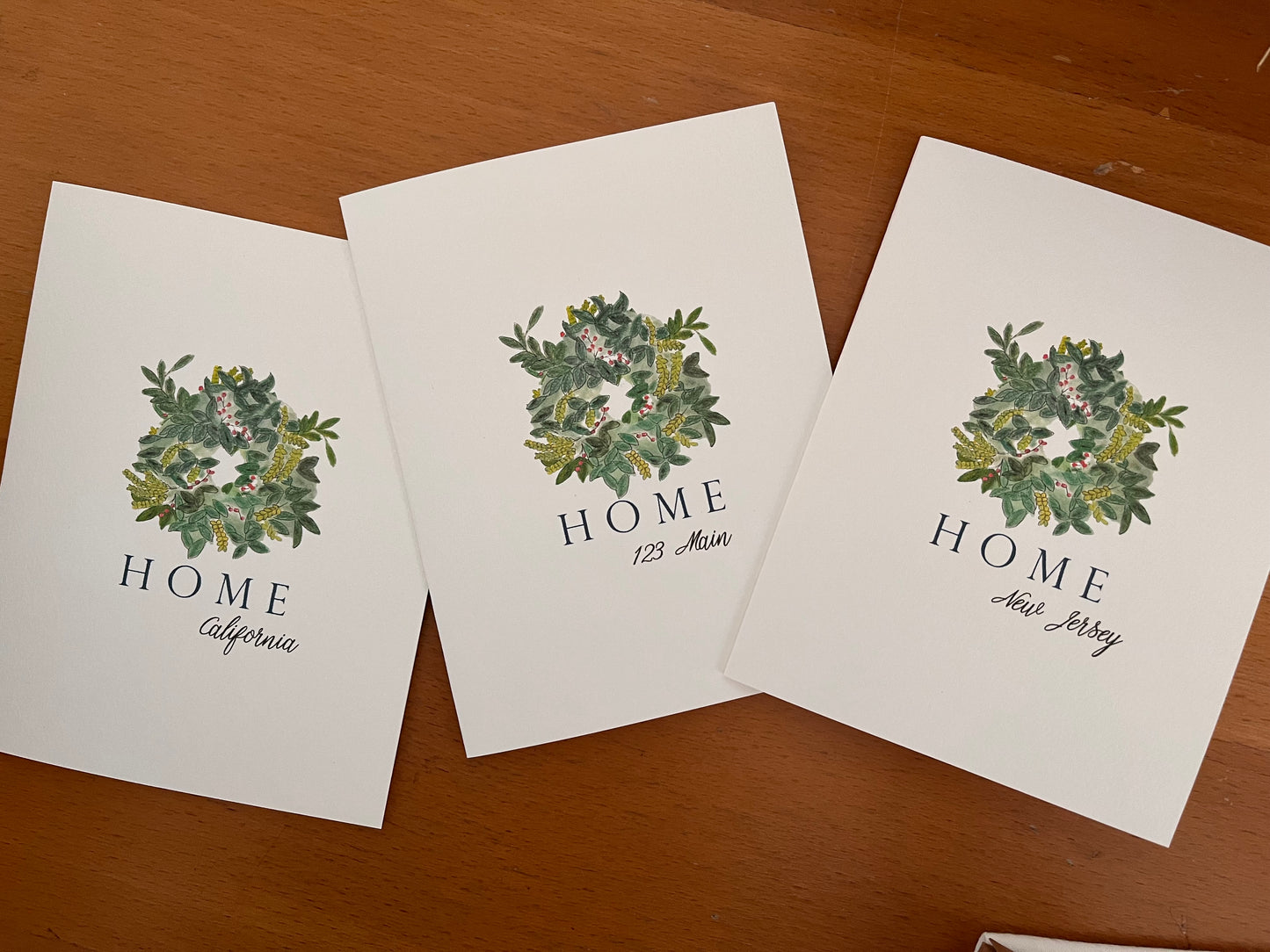 Wreath HOME Tea Towel and Cards Gift Set