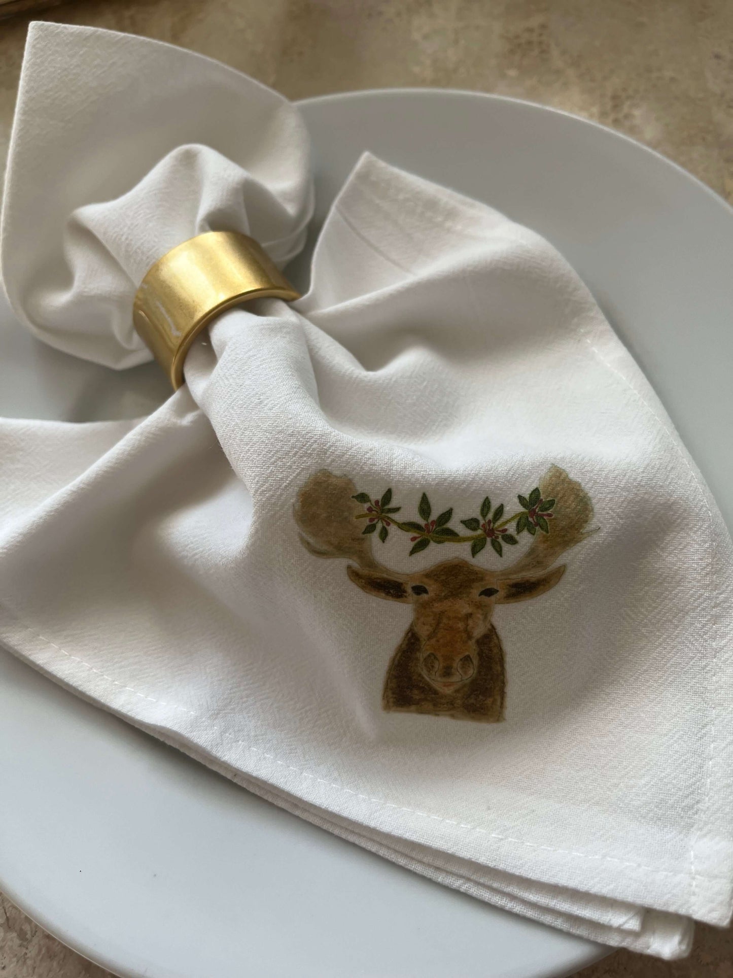 Festive Moose Napkin Set