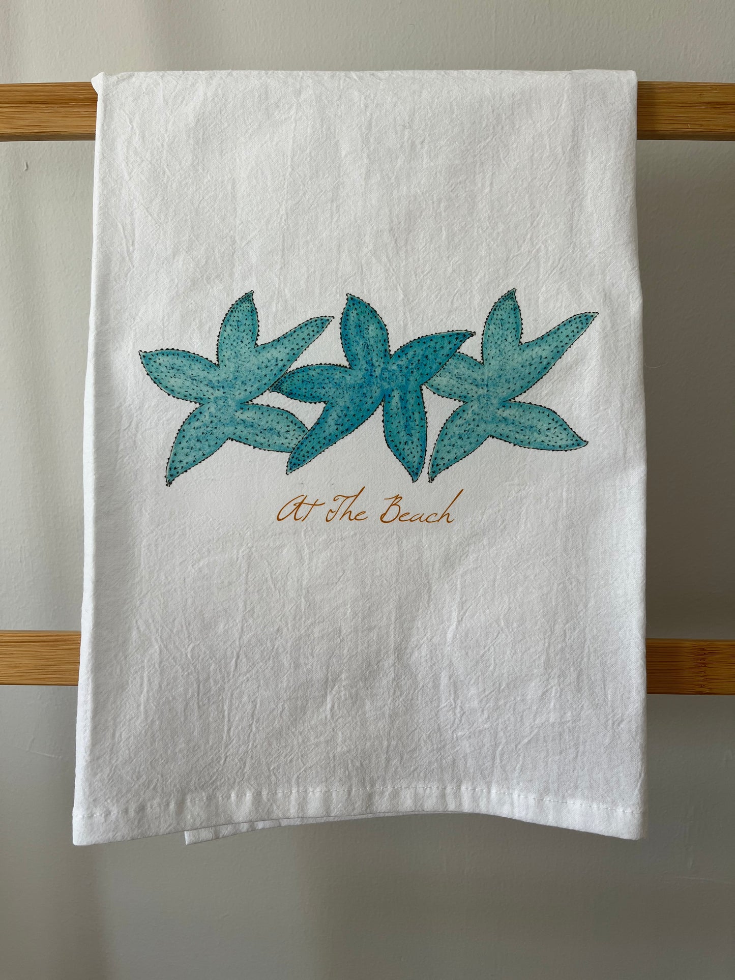 Aqua Blue Starfish Tea Towel