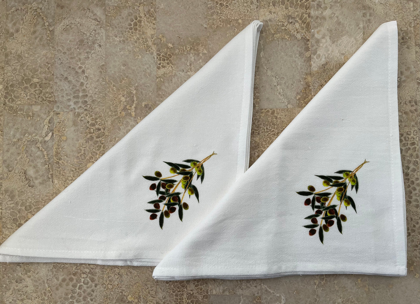 Olive Sprig Cotton Napkin Set